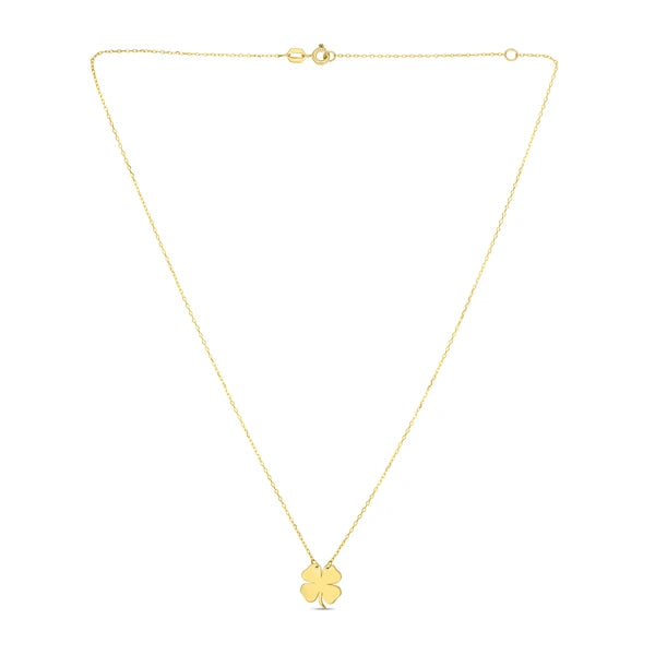 14K Gold Clover Necklace