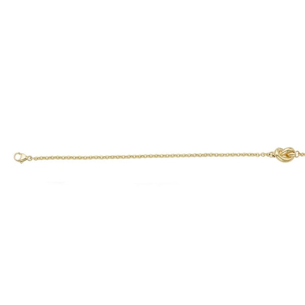 14K Gold Polished Puffed Love Knot Bracelet