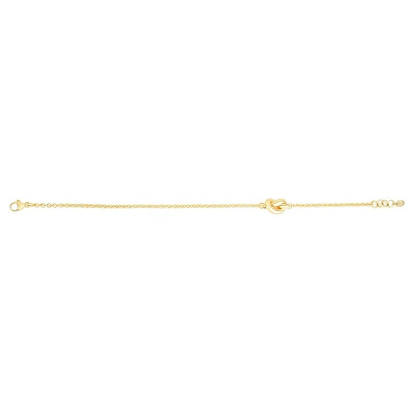 14K Gold Polished Puffed Love Knot Bracelet