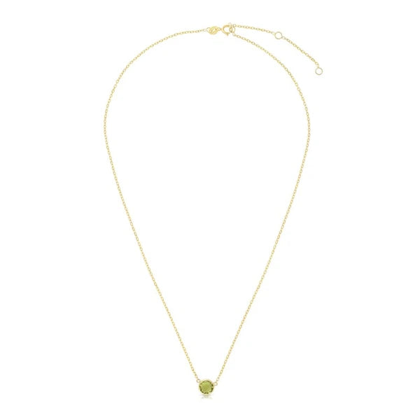 14K Gold &amp; Peridot Solitaire Necklace