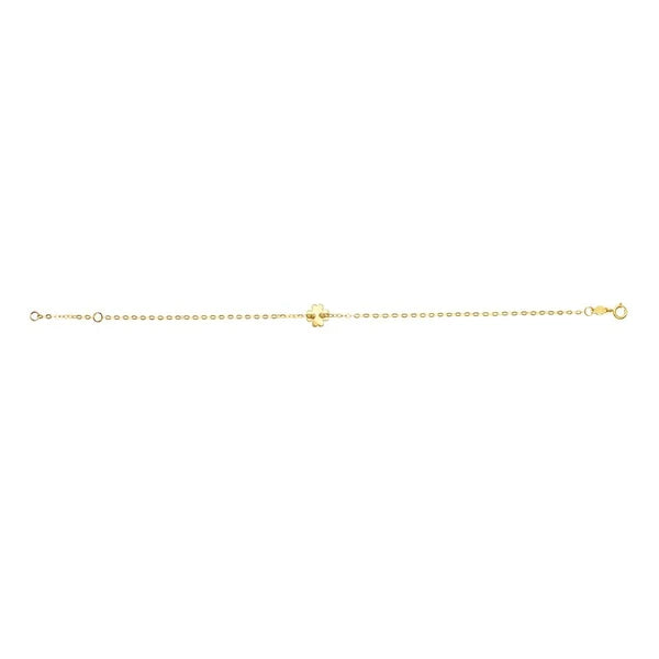 14K Gold Clover Bracelet