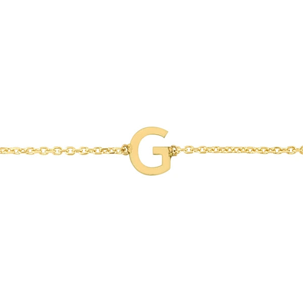 14K Mini Initial G Bracelet