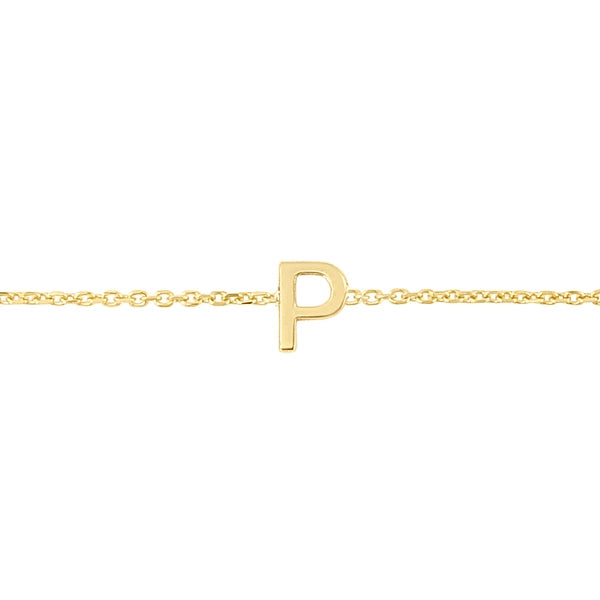 14K Mini Initial P Necklace