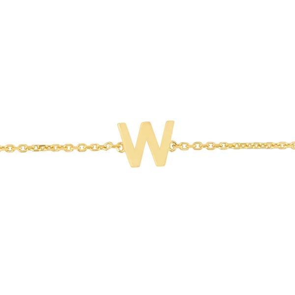 14K Mini Initial W Necklace