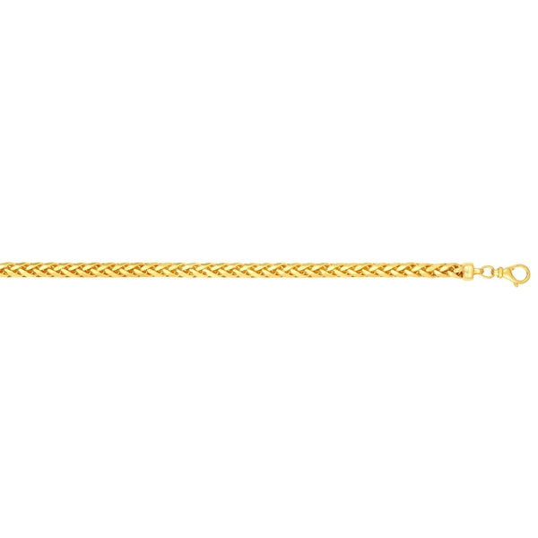 14K Gold 24" 4mm Diamond Cut Round Franco Chain
