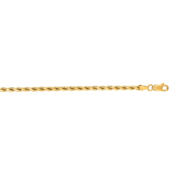 14K Gold 24" 3.5mm Diamond Cut Royal Rope Chain