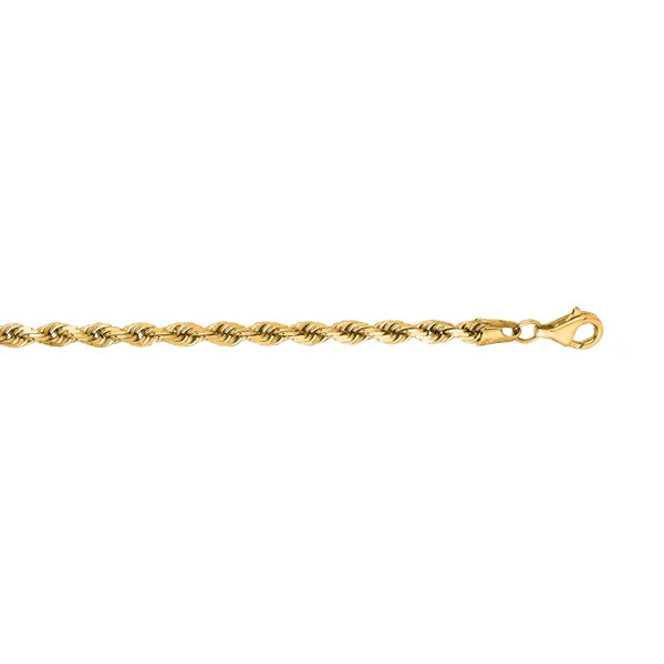 14K Gold 20" 3.8mm Diamond Cut Royal Rope Chain