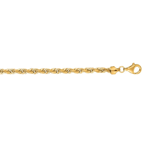 14K Gold 24" 5.4mm Diamond Cut Royal Rope Chain