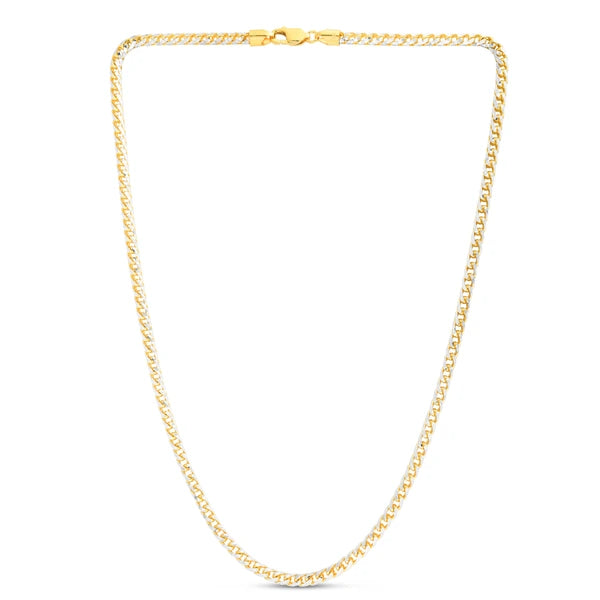 14K 4mm Round Pave Franco Chain