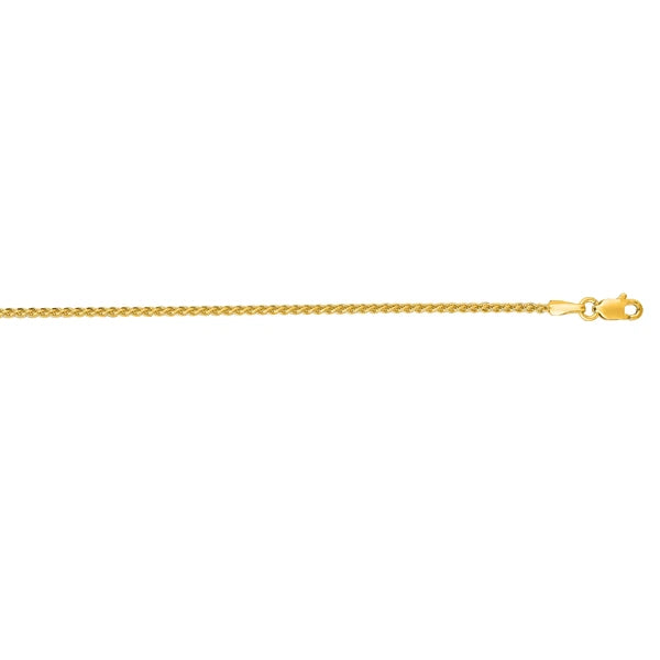 14K Gold 1.5mm Round Wheat Chain