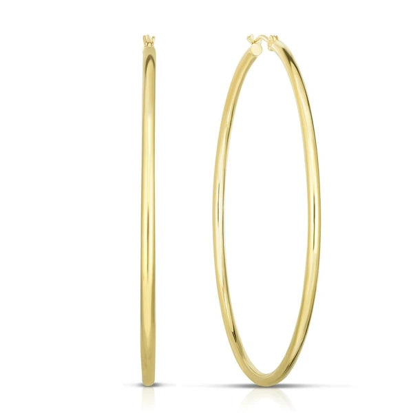 14K Gold 2x55mm Hoops