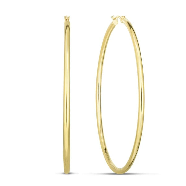 14K Gold 2x45mm Hoops