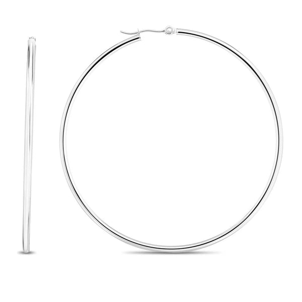 14K Gold 2x60mm Hoops