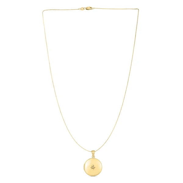 14K Diamond Round North Star Locket