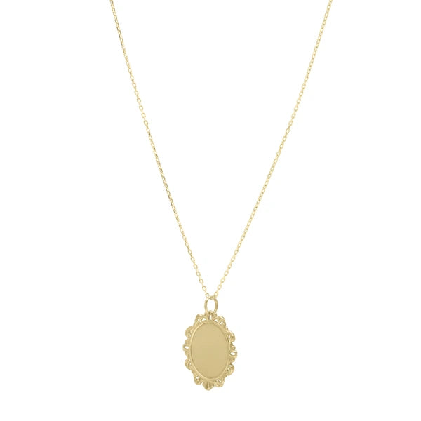 14K Baroque Round Pendant