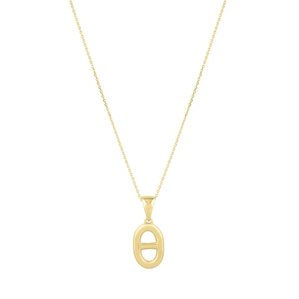 14K Puff Mariner Link Pendant