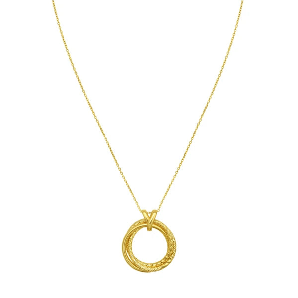14K Interlocking DC Trinity Necklace