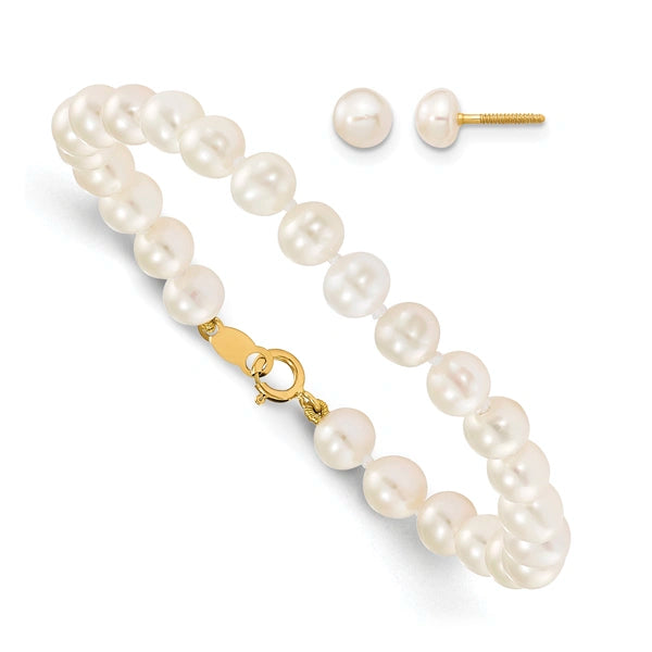 Gold Childrens Pearl Set