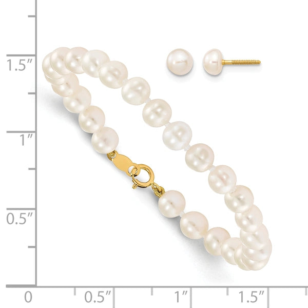 Gold Childrens Pearl Set