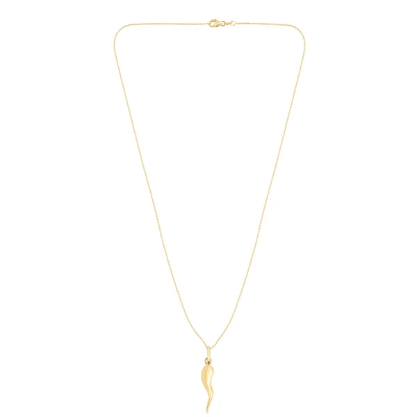 14K Gold Italian Horn Necklace