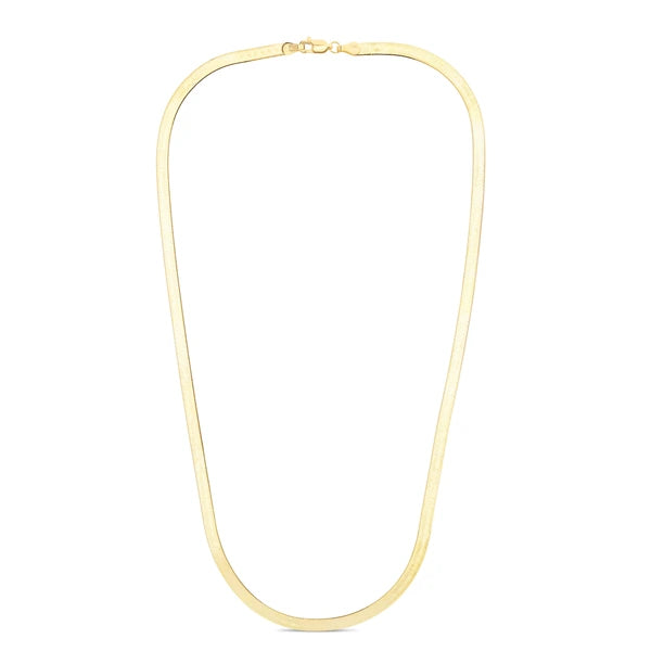 14K Gold 7" 4mm Imperial Herringbone Chain