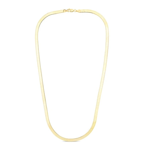 14K Gold 24" 4mm Imperial Herringbone Chain