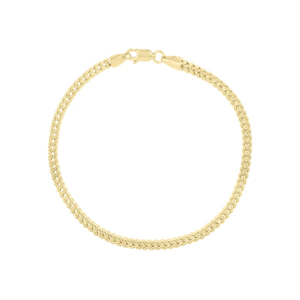 14K Gold 24" 3mm Semi-Solid Square Franco Chain
