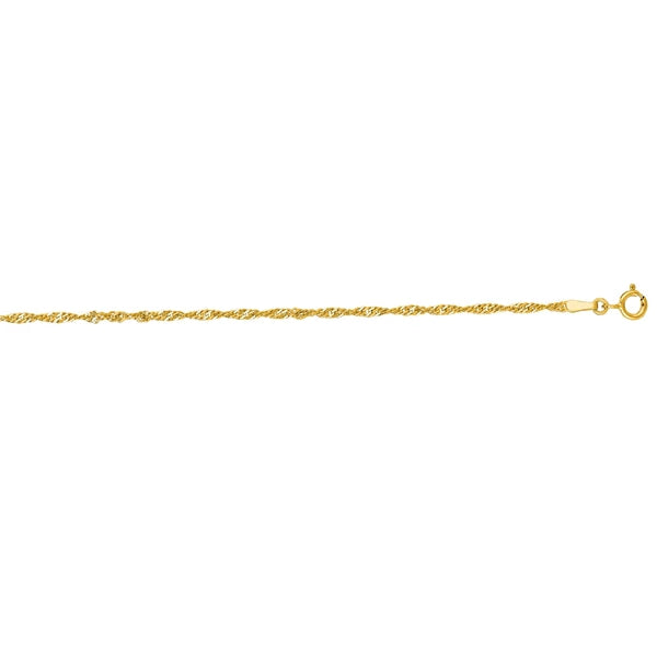 14K Gold 1.8mm Singapore Chain