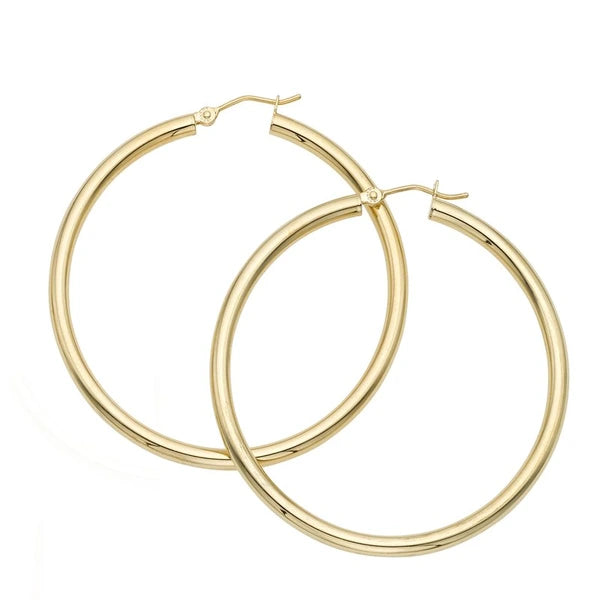 14K Gold 3x50mm Hoops