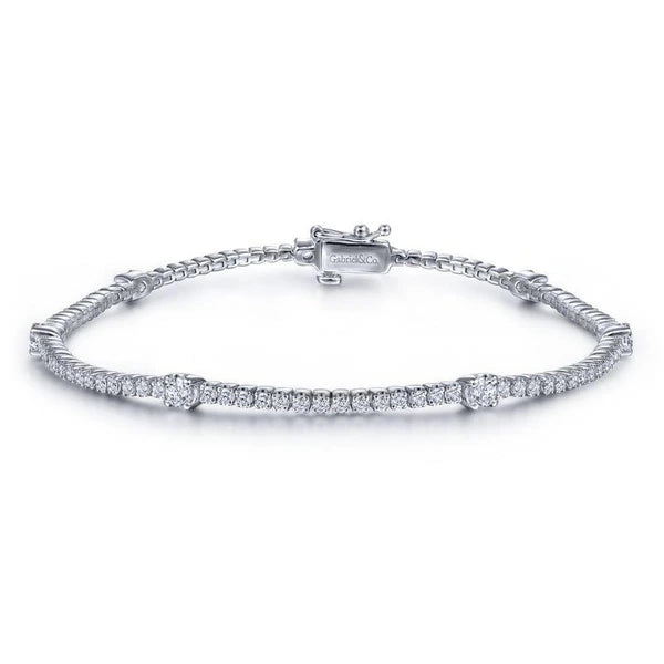 14K White Gold Diamond  Tennis Bracelet