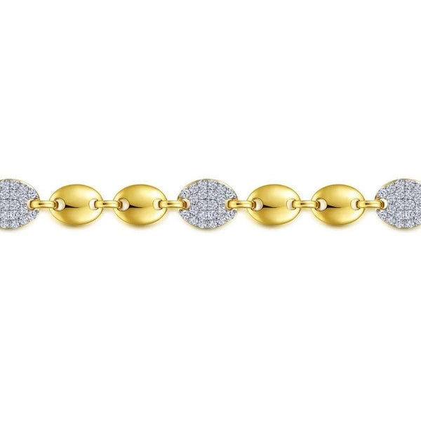 14K Yellow Gold Contemporary Diamond Tennis Bracelet