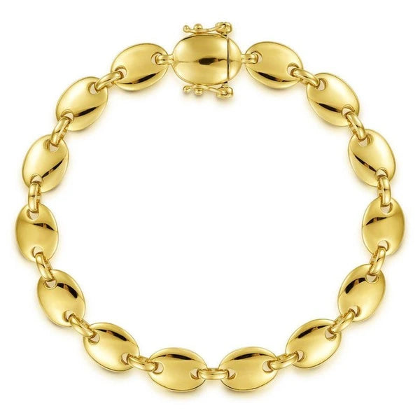 14K Yellow Gold Oval Station Tennis Bracelet