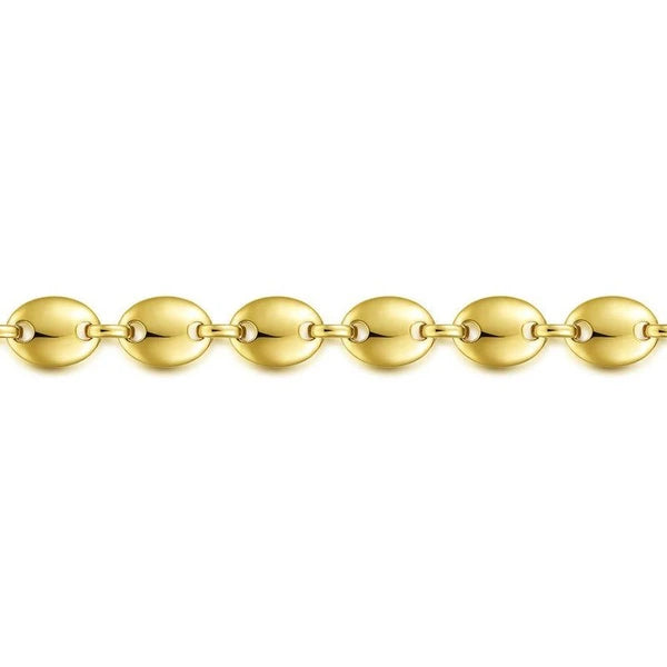 14K Yellow Gold Oval Station Tennis Bracelet