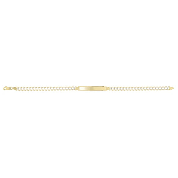14K 4.7mm Pave Curb ID Bracelet