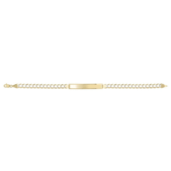 14K 5.7mm Pave ID Curb Bracelet