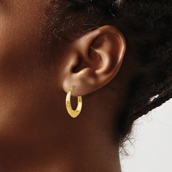 Gold Diamond-cut Hoop Earrings
