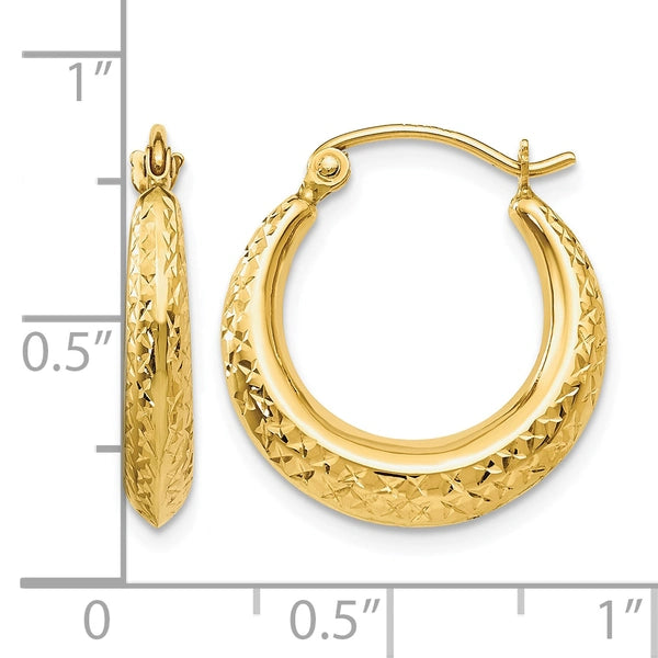 Gold Diamond-cut Hoop Earrings