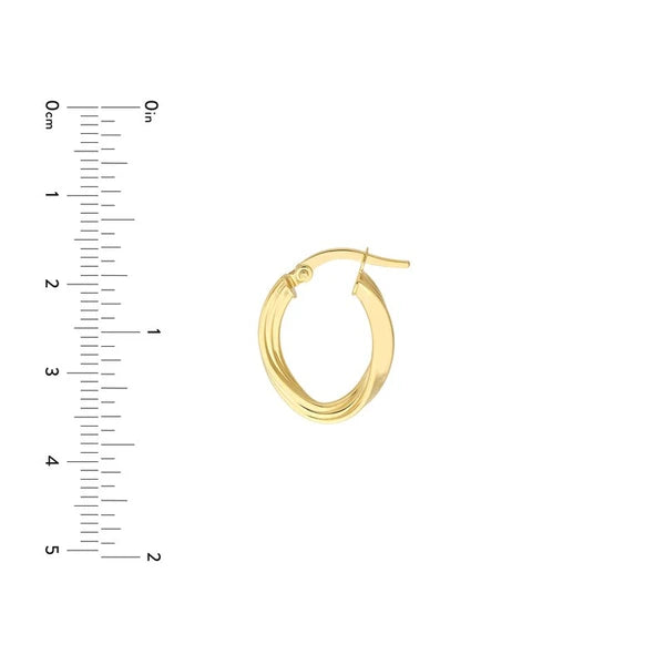 Fluted Oval Hoop Earrings