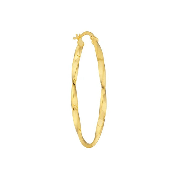 Large Oval Twisted Hoop Earrings