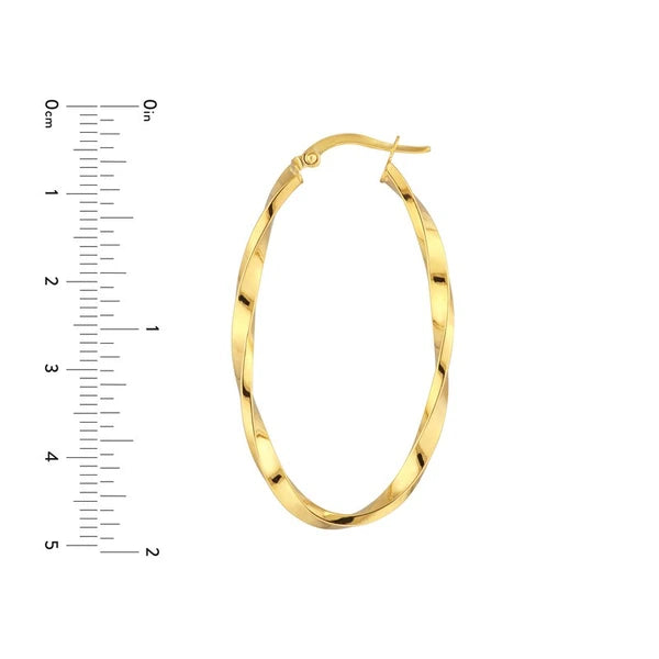 Large Oval Twisted Hoop Earrings