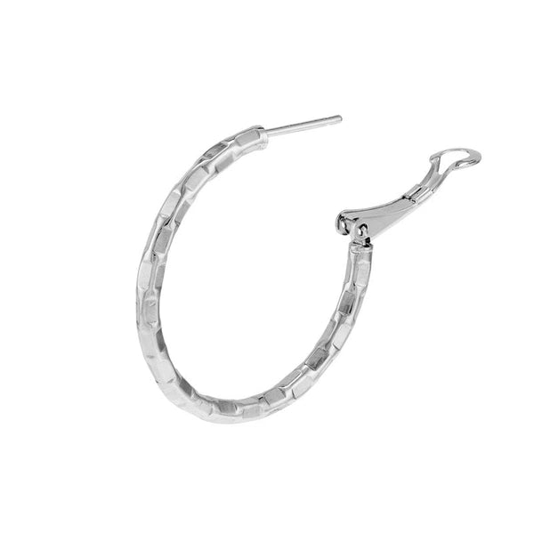 Brick Hoop Earrings with Omega Back