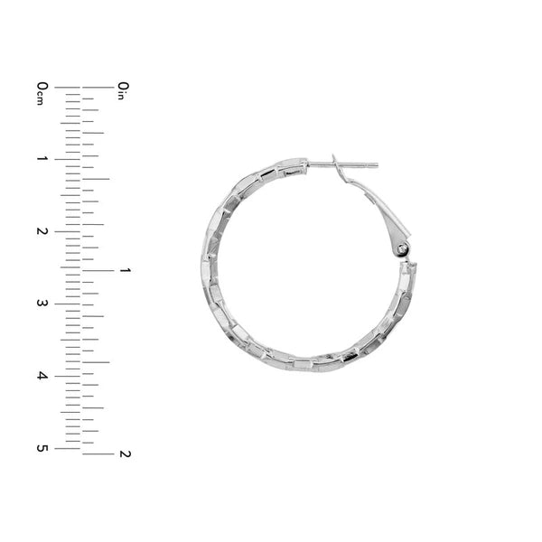 Brick Hoop Earrings with Omega Back