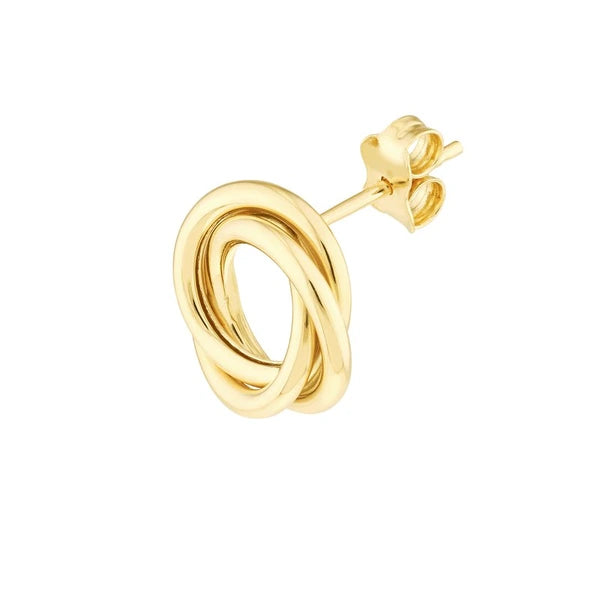 Open Love Knot Stud Earrings on Post Back