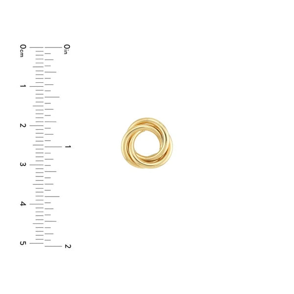Open Love Knot Stud Earrings on Post Back