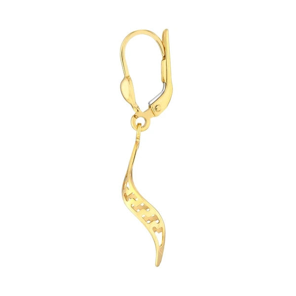 Two-Tone Flat Marquise Twist Earrings on Leverback