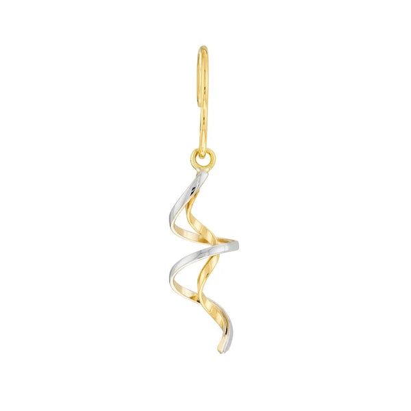 Two-Tone Twisted Wire Earrings on Fish Hook