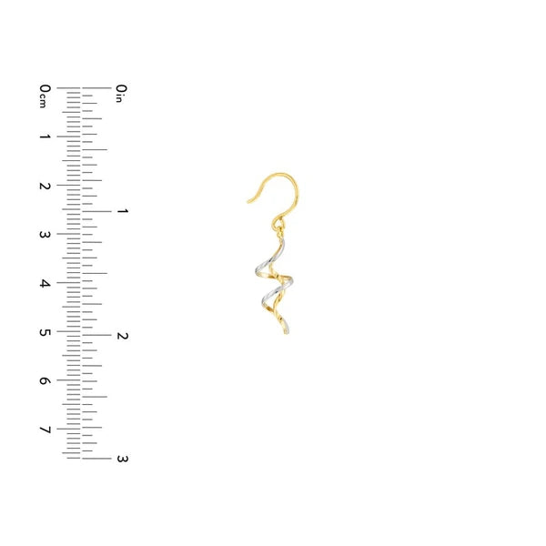 Two-Tone Twisted Wire Earrings on Fish Hook