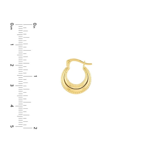 Beaded Edge Mini Hoop Earrings