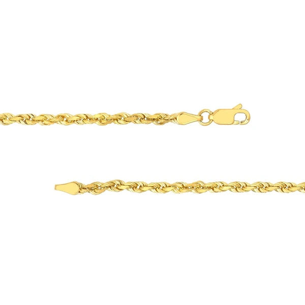 3mm D/C Rope Chain with Lobster Lock