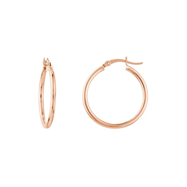 2mm x 25mm Polished Hoop Earrings